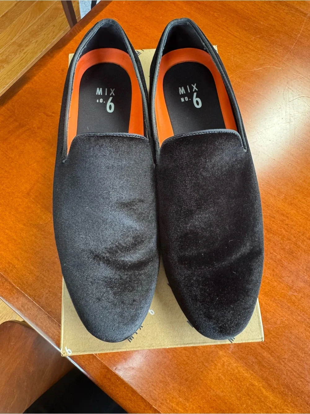 Mix No. 6 Haigen Men’s 10.5M Black Velvet Slip-On Dress Loafers w/ Box